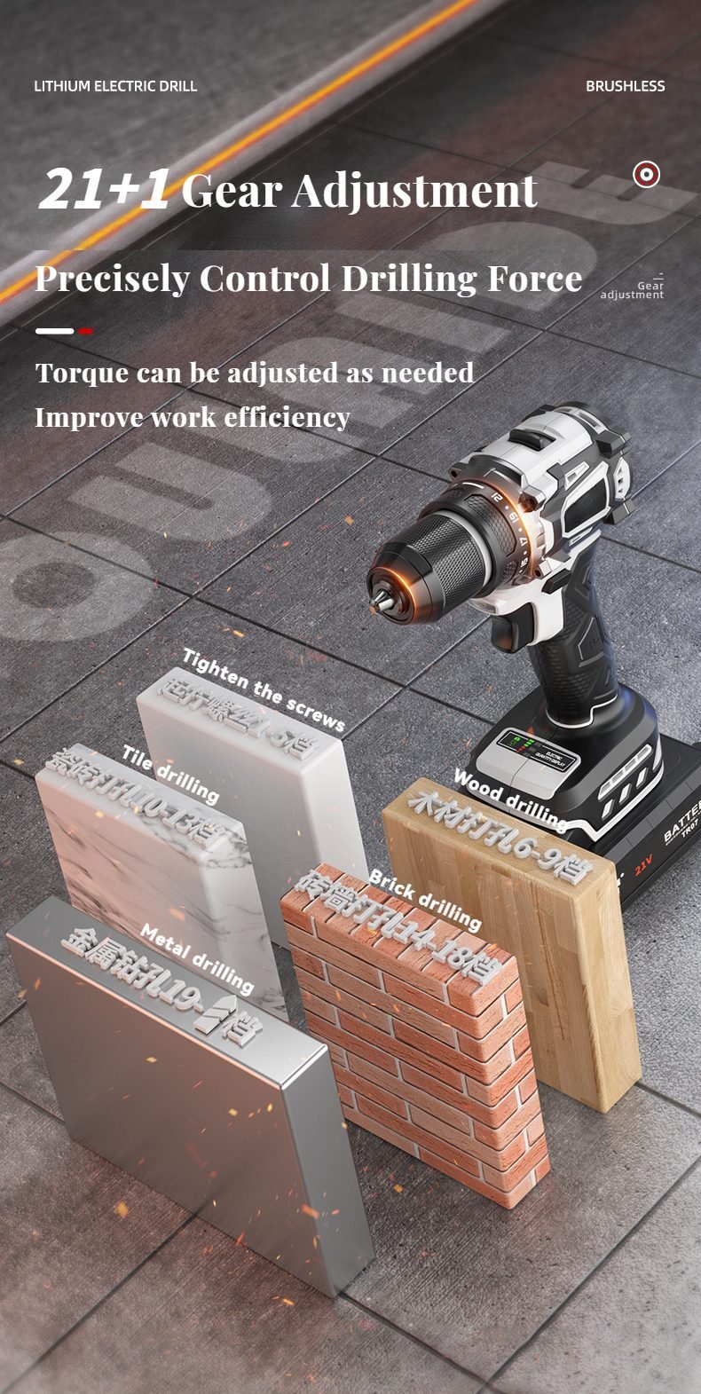 21+1 Gear Adjustment Precisely Control Drilling Force
