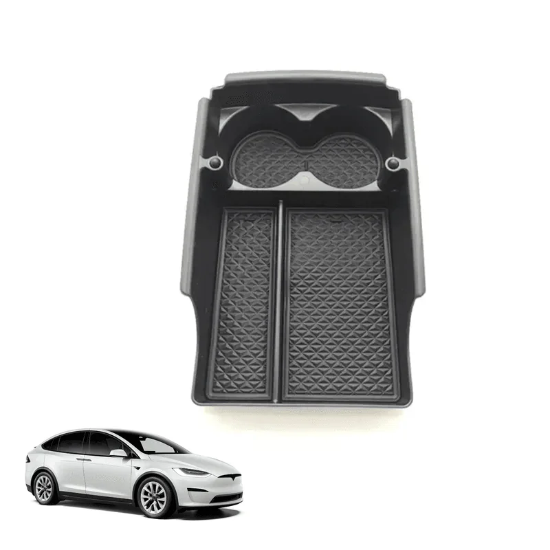Tesla Model X Model S 2022 2021 Center Console Organizer with Cup Hol &ndash; TESLAUNCH
