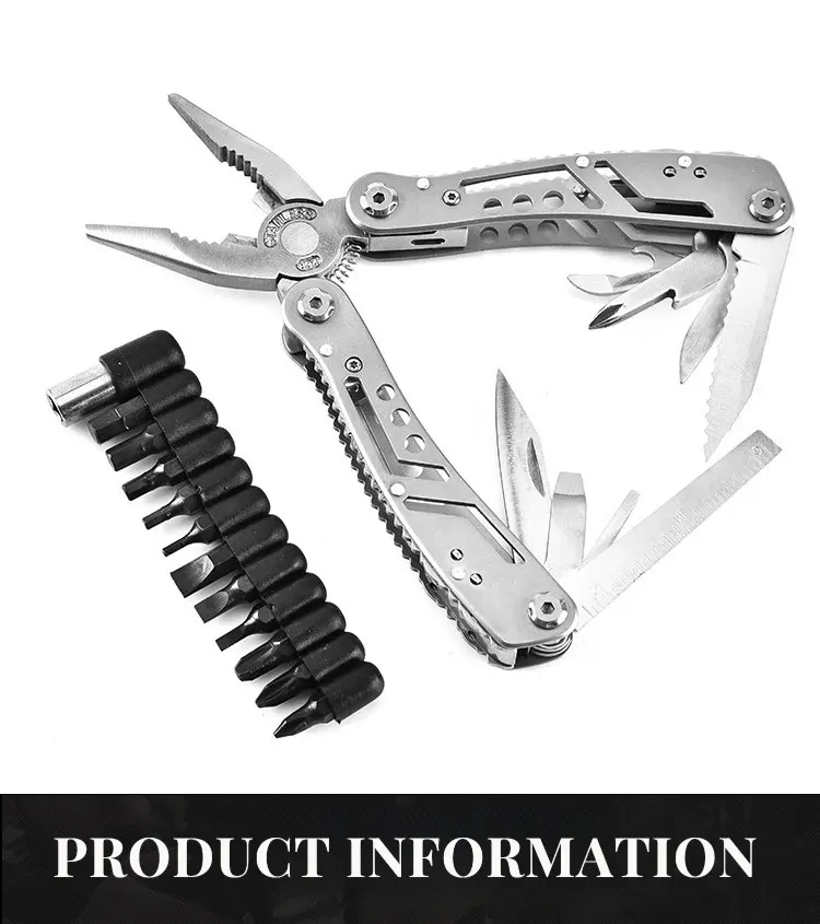 Outdoor camping tool combination foldable multi-function knife and pliers