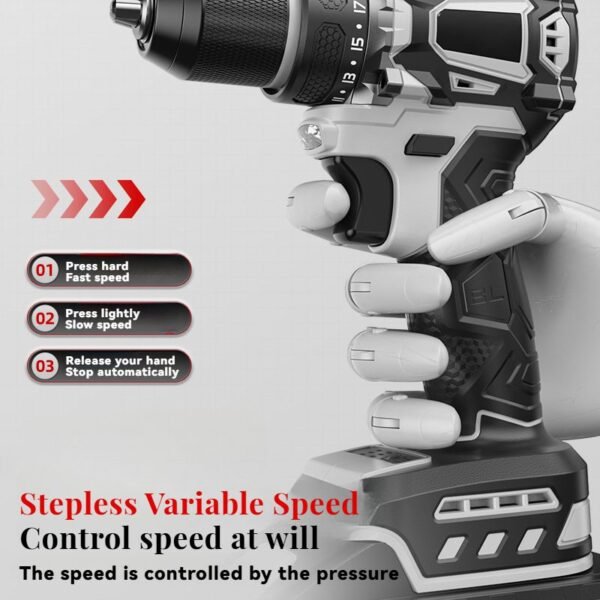 FlagTools Brushless Drill – 21V Cordless with Dual Speed, Fast Charging, 2 Batteries