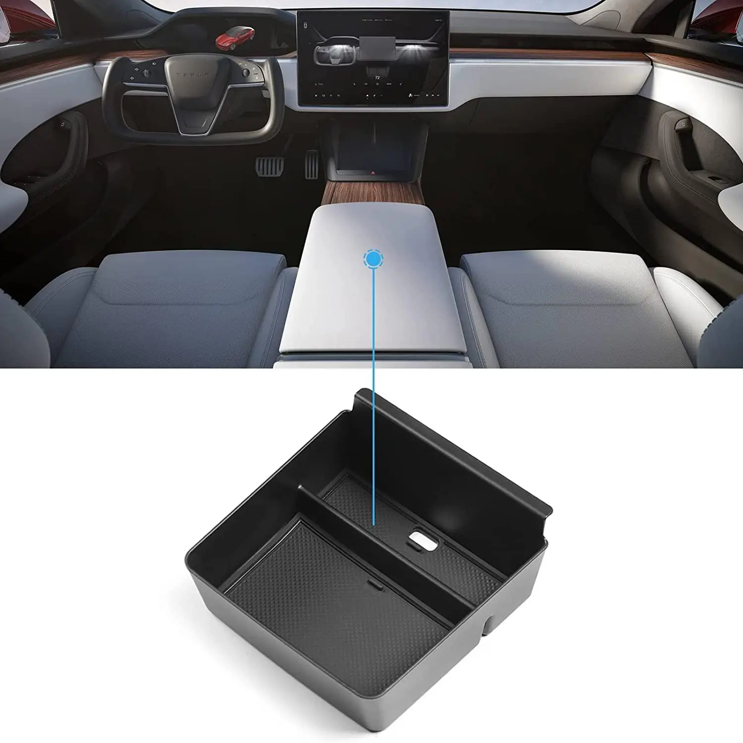 Tesla Model X/S 2022 2021 Center Console Organizer Tray Compatible Or &ndash; TESLAUNCH