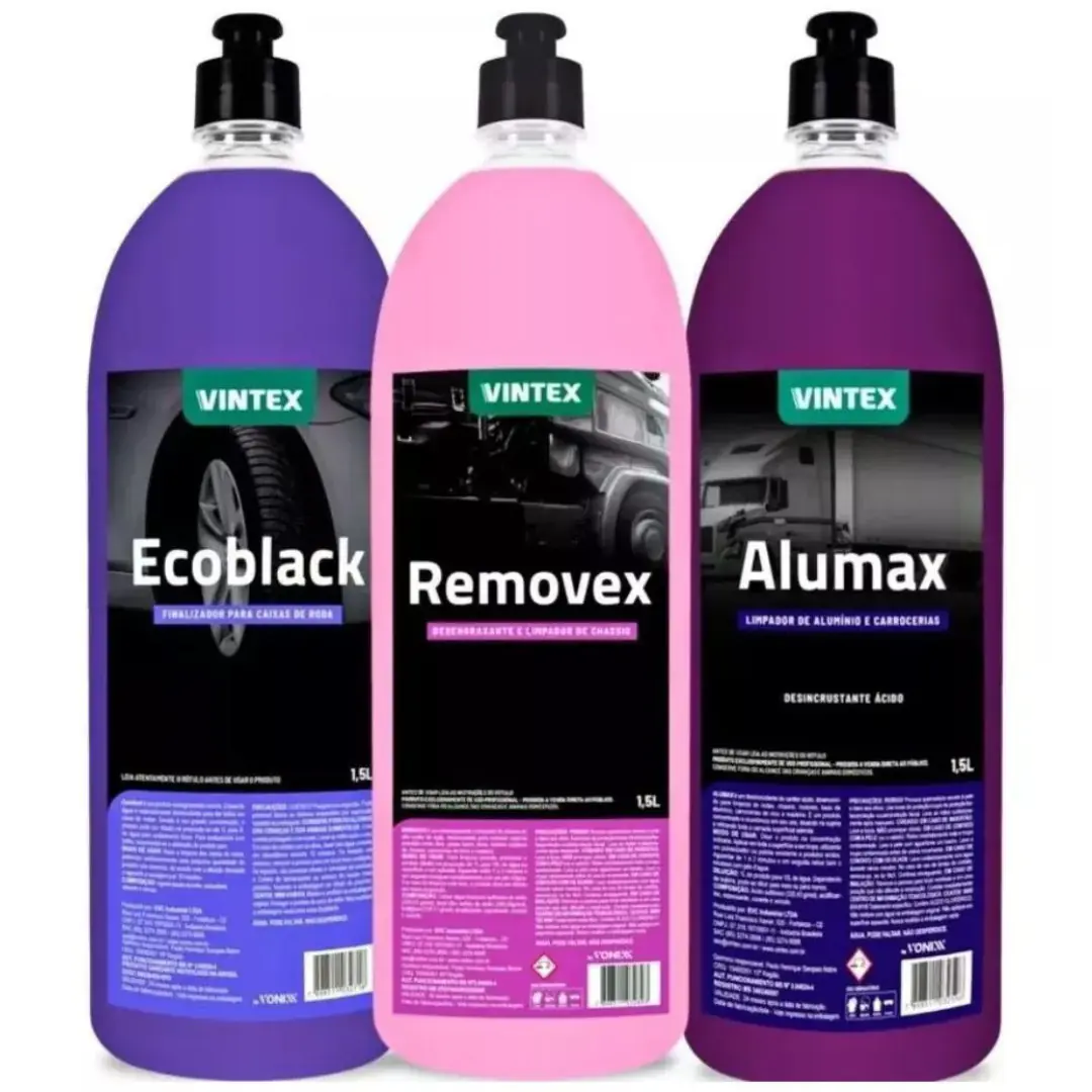 Removex + Alumax + Ecoblack Automotive Car Clean Maintenance Kit 3 x 1.5L Vonixx 1